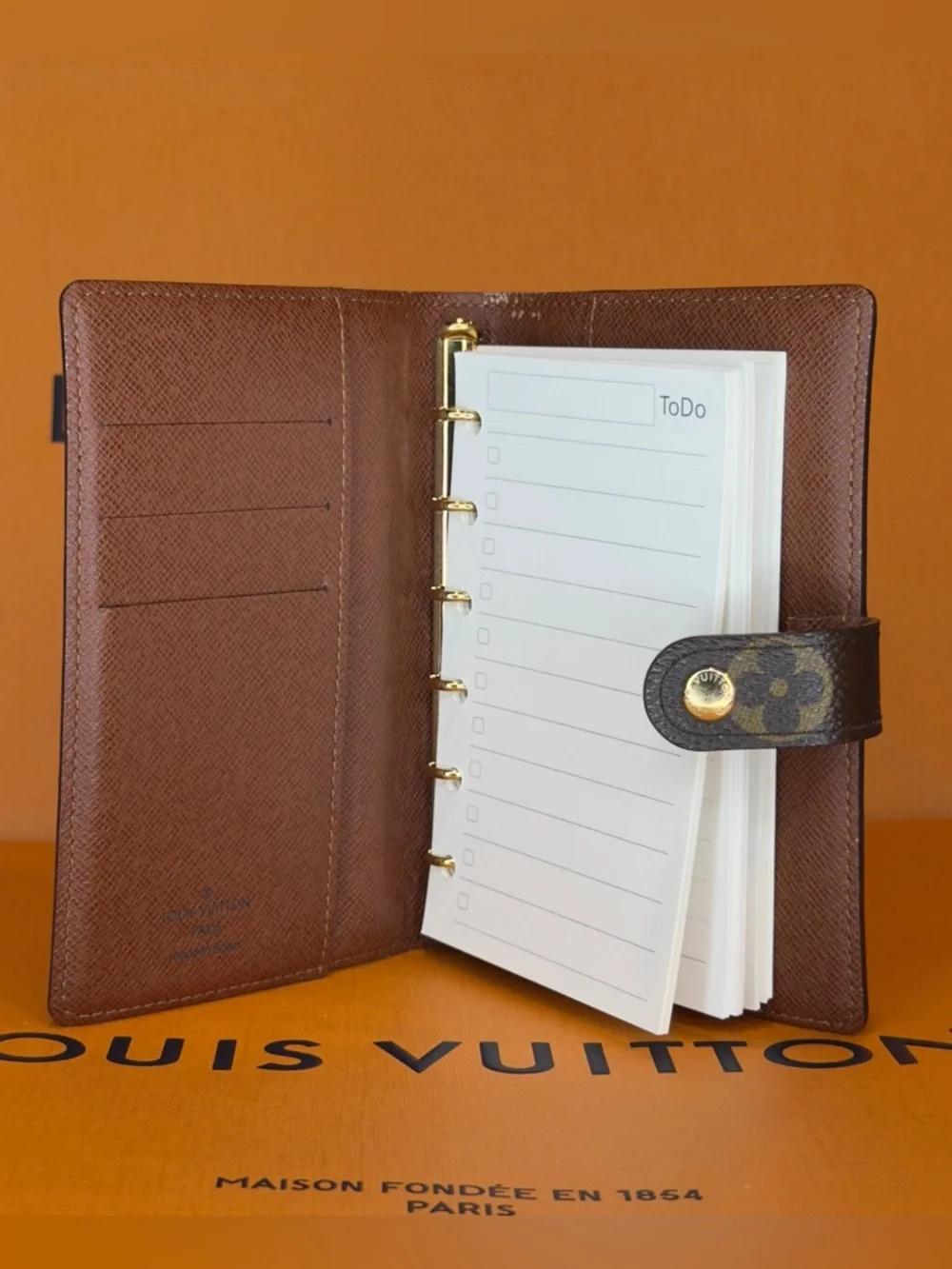 Louis Vuitton PM Agenda Brown Monogram Canvas Planner Organizer Notebook Cover